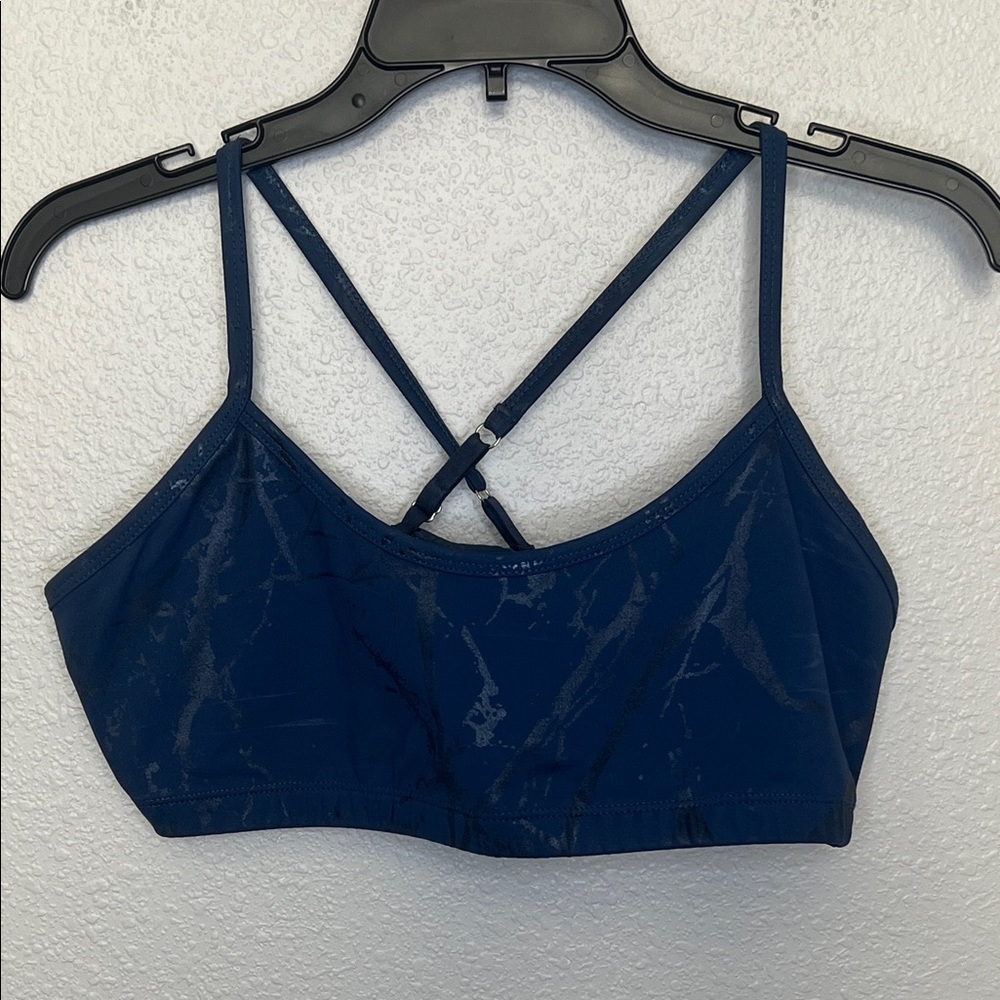 Beyond Yoga Blue Marble Print Sports Bra Size XL